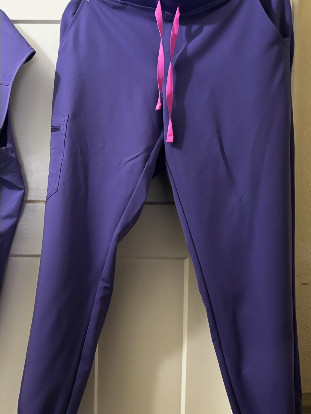 FIGS Zamora Women’s Purple (limited color) Jogger Pants with Pink Drawstring